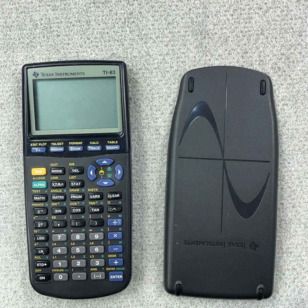 Texas Instruments TI-83 Calculator, With Cover Tested Works A8